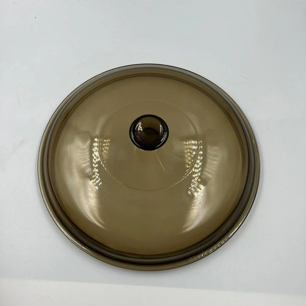 Pyrex Glass Lid 1970's Amber Colored 2.5‎ L Stock Sauce Pan Lid 624-0 Vintage